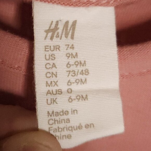 H&M Infant Girls Dusty Pink Swiss Dot Knit Dress 9 Months - Picture 5 of 6